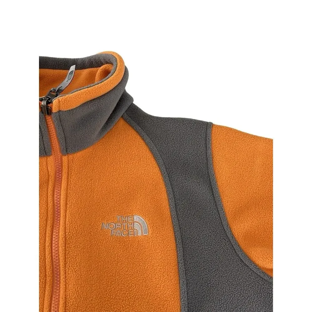 The North Face Womens Size M Fleece Jacket Orange & Gray Full Zip Midlayer - Picture 3 of 8